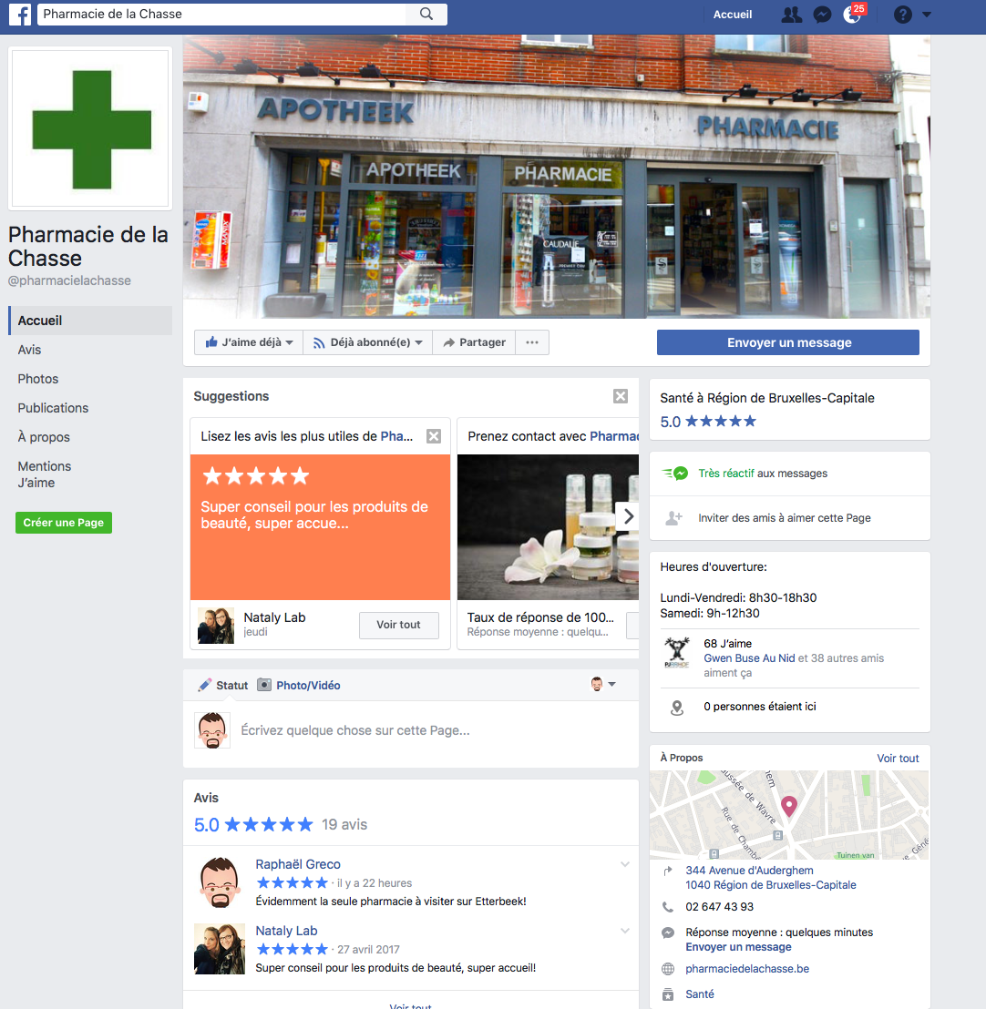 Pharmacie de la Chasse sur Facebook
