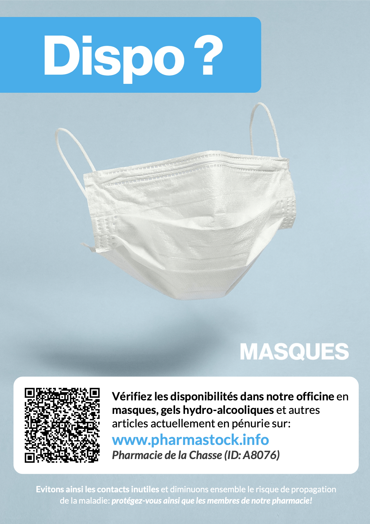 Disponibilit&eacute; masques, gels hydro-alcooliques